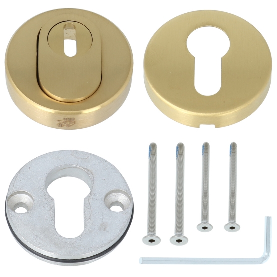 SKG*** Veiligheid-Rozet Met Kerntrekbeveiliging PVD Mat Goud