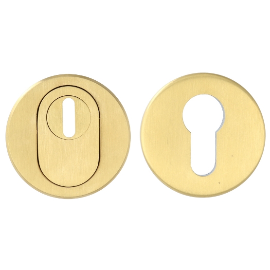 SKG*** Veiligheid-Rozet Met Kerntrekbeveiliging PVD Mat Goud