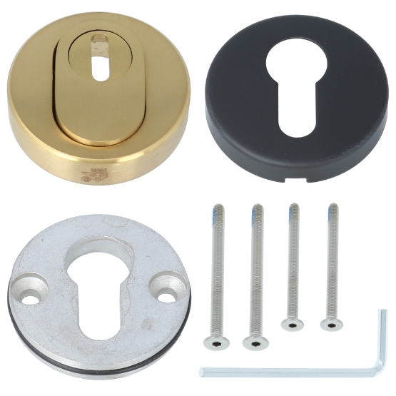 Veiligheid-Rozet Met Kerntrekbeveiliging Buiten Goud/Binnen Zwart