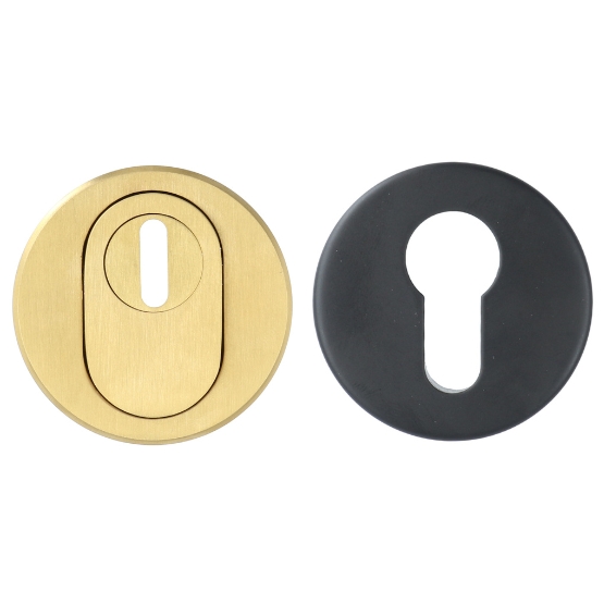 Veiligheid-Rozet Met Kerntrekbeveiliging Buiten Goud/Binnen Zwart
