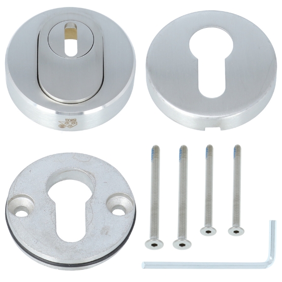 SKG3 Veiligheid-Rozet Met Kerntrekbeveiliging BASICS LBVEIL-KT Mat RVS