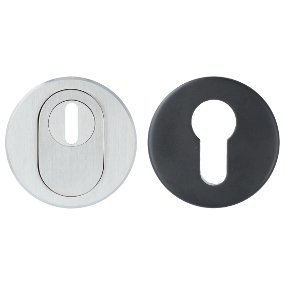 Veiligheid-Rozet Met Kerntrekbeveiliging Buiten RVS/Binnen Zwart