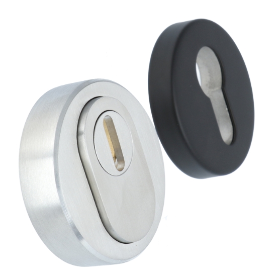 Veiligheid-Rozet Met Kerntrekbeveiliging Buiten RVS/Binnen Zwart