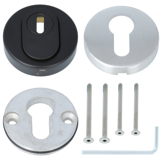 Veiligheid-Rozet Met Kerntrekbeveiliging Buiten Zwart/Binnen RVS