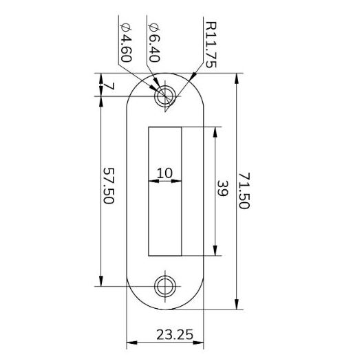 Dulimex Sluitplaat Rondhoekig rvs voor kastslot