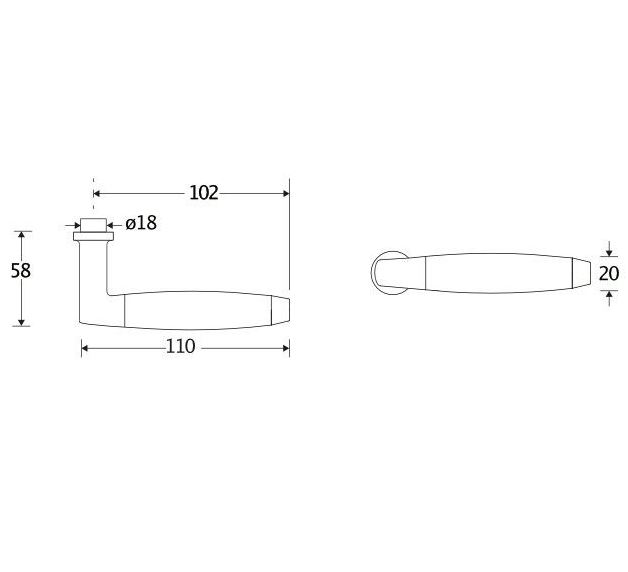Deurkruk Ton ebben messing gelakt