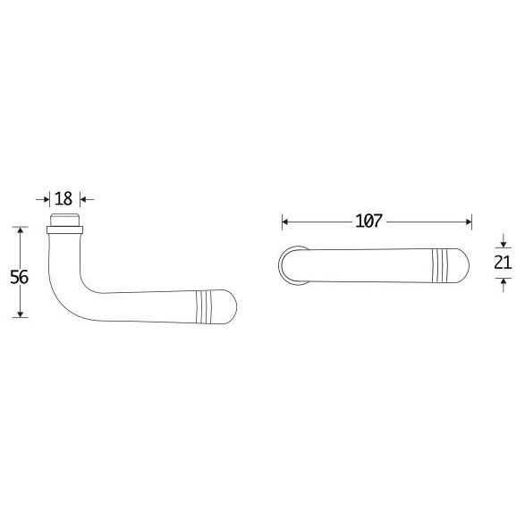 Deurkruk Art-Deco messing gelakt