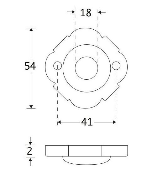 Set van twee krukrozetten Nouveau messing gelakt
