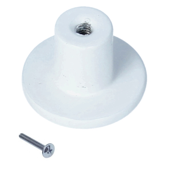 Knop Zamac 26 mm wit