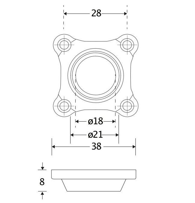 Set van twee krukrozetten Bonton messing ongelakt