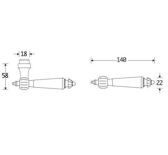 Deurkruk Nouveau bakeliet glans nikkel