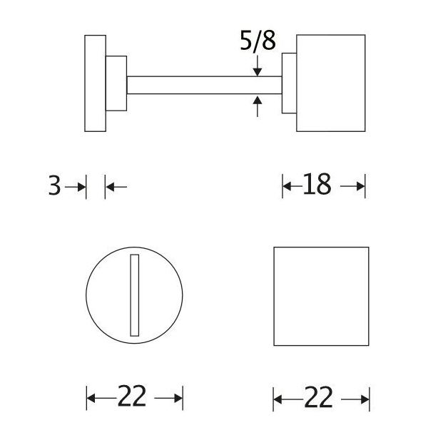 WC olive 5-8 mm Bauhaus mat nikkel ongelakt