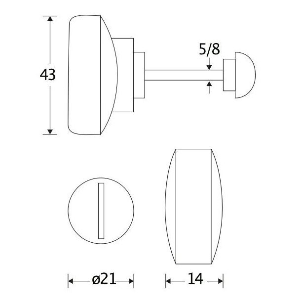 WC olive 5-8 mm Elegant messing gelakt