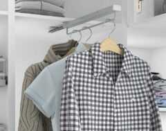 Kledinghanger op geleider zilvergrijs 240 mm