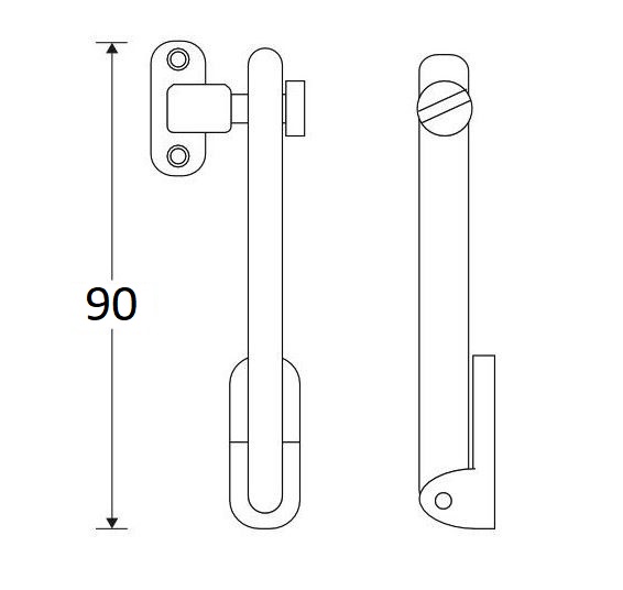 Raamschaar 90mm messing ongelakt
