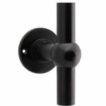 Voordeurknop Chemin de Fer mat zwart