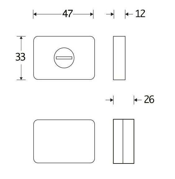 WC-Sluiting 5-8 mm Minimal mat nikkel ongelakt