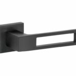 Deurkruk op geveerd rozet Entry pvd mat zwart