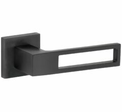 Deurkruk op geveerd rozet Entry pvd mat zwart