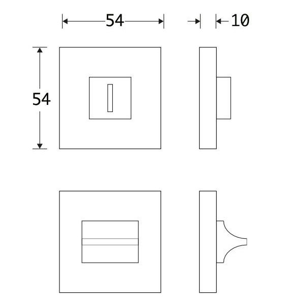 WC-Sluiting 5-8 mm Model 06 pvd mat zwart