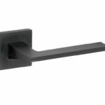 Deurkruk op geveerd rozet Terry pvd mat zwart