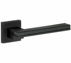 Deurkruk op geveerd rozet Mimolimit pvd mat zwart