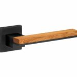 Deurkruk op geveerd rozet Mimolimit pvd mat zwart/iepen