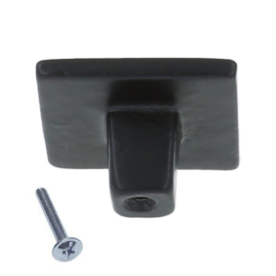 Knop vierkant 36x36 mm ijzer zwart