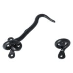 Deurhaak en vanger 100 mm ijzer zwart