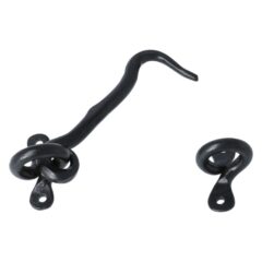 Deurhaak en vanger 100 mm ijzer zwart