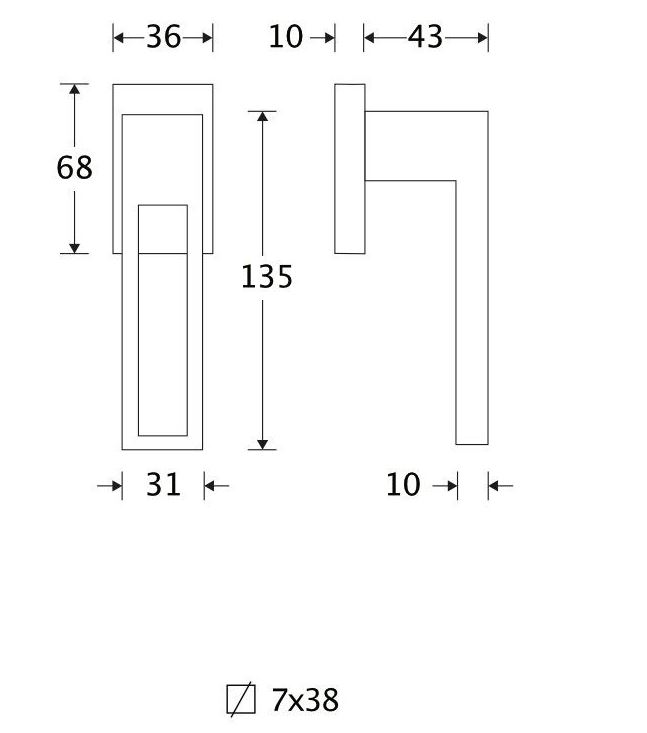 Draaikiepgarnituur Entry mat zwart pvd