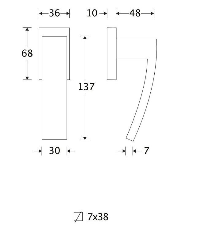 Draaikiepgarnituur My mat zwart pvd