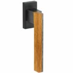 Draaikiepgarnituur Mimolimit links mat zwart pvd/eiken