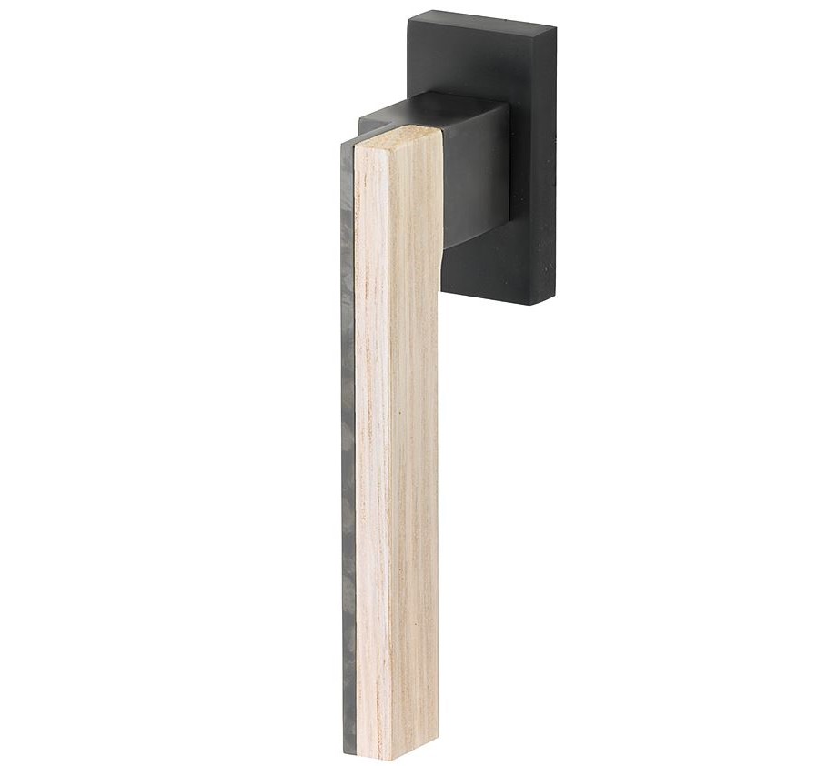 Draaikiepgarnituur Mimolimit rechts mat zwart pvd/gebleekt eiken