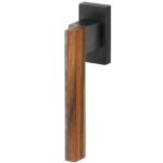 Draaikiepgarnituur Mimolimit rechts mat zwart pvd/walnoot