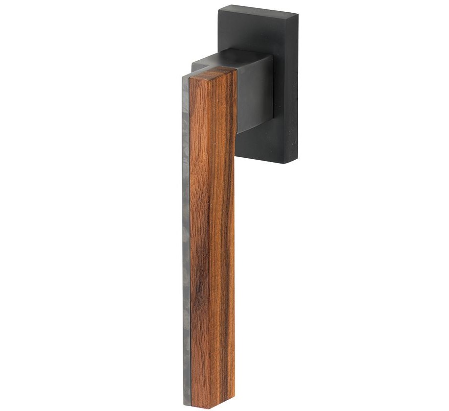 Draaikiepgarnituur Mimolimit rechts mat zwart pvd/walnoot