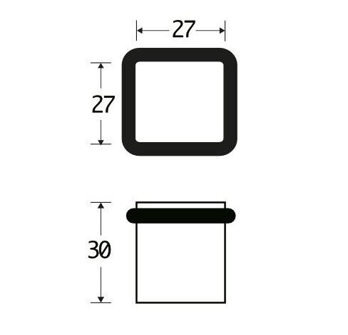 Deurstopper Minimal mat zwart pvd