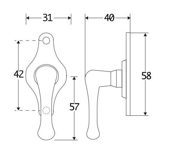 Draaikiepgarnituur Linea klein mat chroom