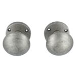 Draaiknopset voor deur oud zilver