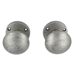 Draaiknopset voor deur oud zilver