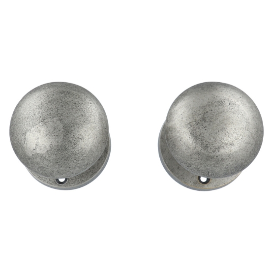 Draaiknopset voor deur oud zilver