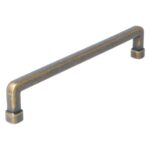 Greep op voetjes 160 mm messing antiek