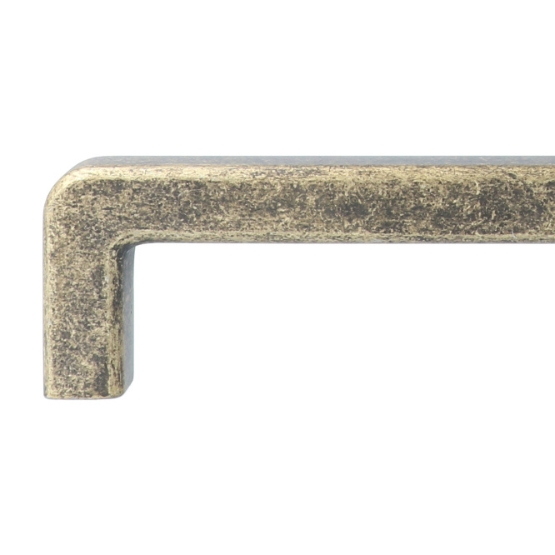 Greep afgeronde hoek 160 mm messing antiek