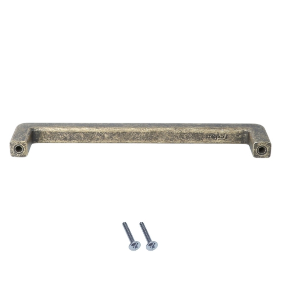 Greep afgeronde hoek 160 mm messing antiek