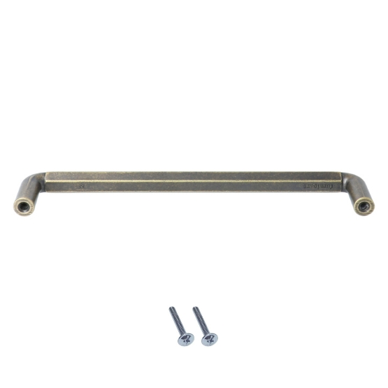 Greep zeshoekig 160 mm messing antiek