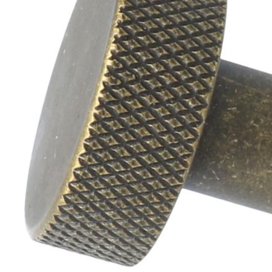 Knop plat met profielrand 35mm messing antiek