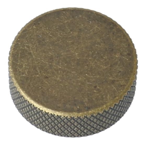 Knop plat met profielrand 35mm messing antiek