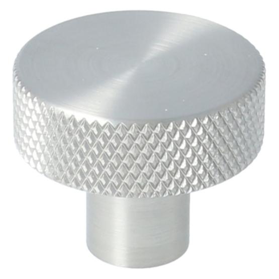 Knop plat met profielrand 35mm rvs-look