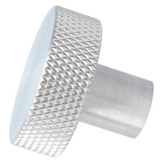 Knop plat met profielrand 35mm rvs-look