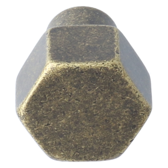 Knop zeshoekig 24mm messing antiek